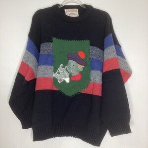 Vintage Wool Blend Foxpoint Jumper Sweater Boy & Dog Italy M